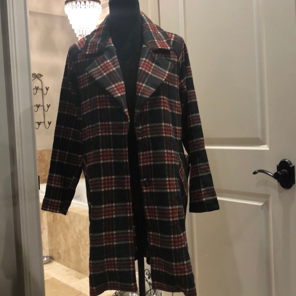 Plaid Pea Coat Size Small